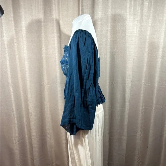 Free People Deep Blue Blouse - Picture 4 of 9